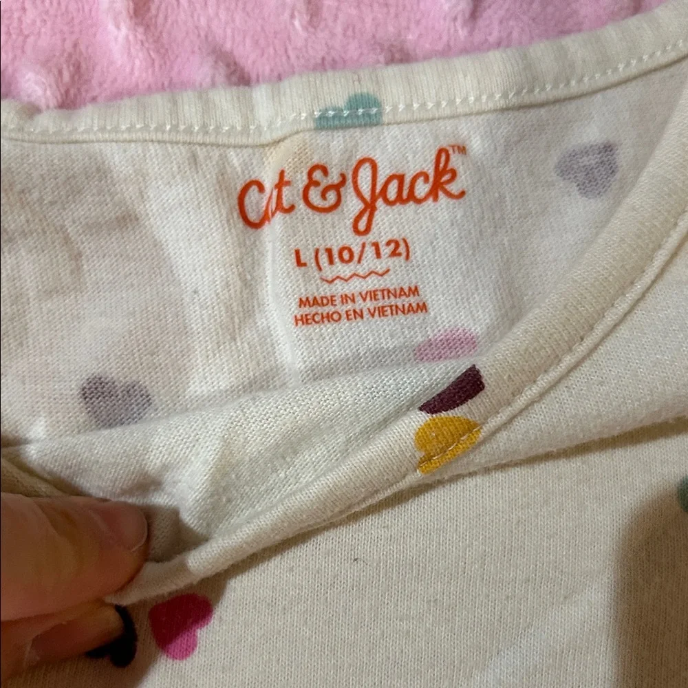 Cat & Jack Cream Dress with Multicolor Hearts